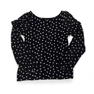 LOFT Black and White Polka Dot Long Sleeve Kids Tee